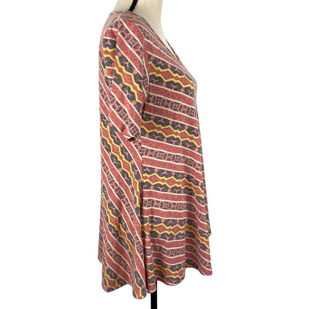 Lularoe Perfect T Tunic Top Red Print Hi Low Womens Sz Small Stripes NWT - Picture 5 of 10